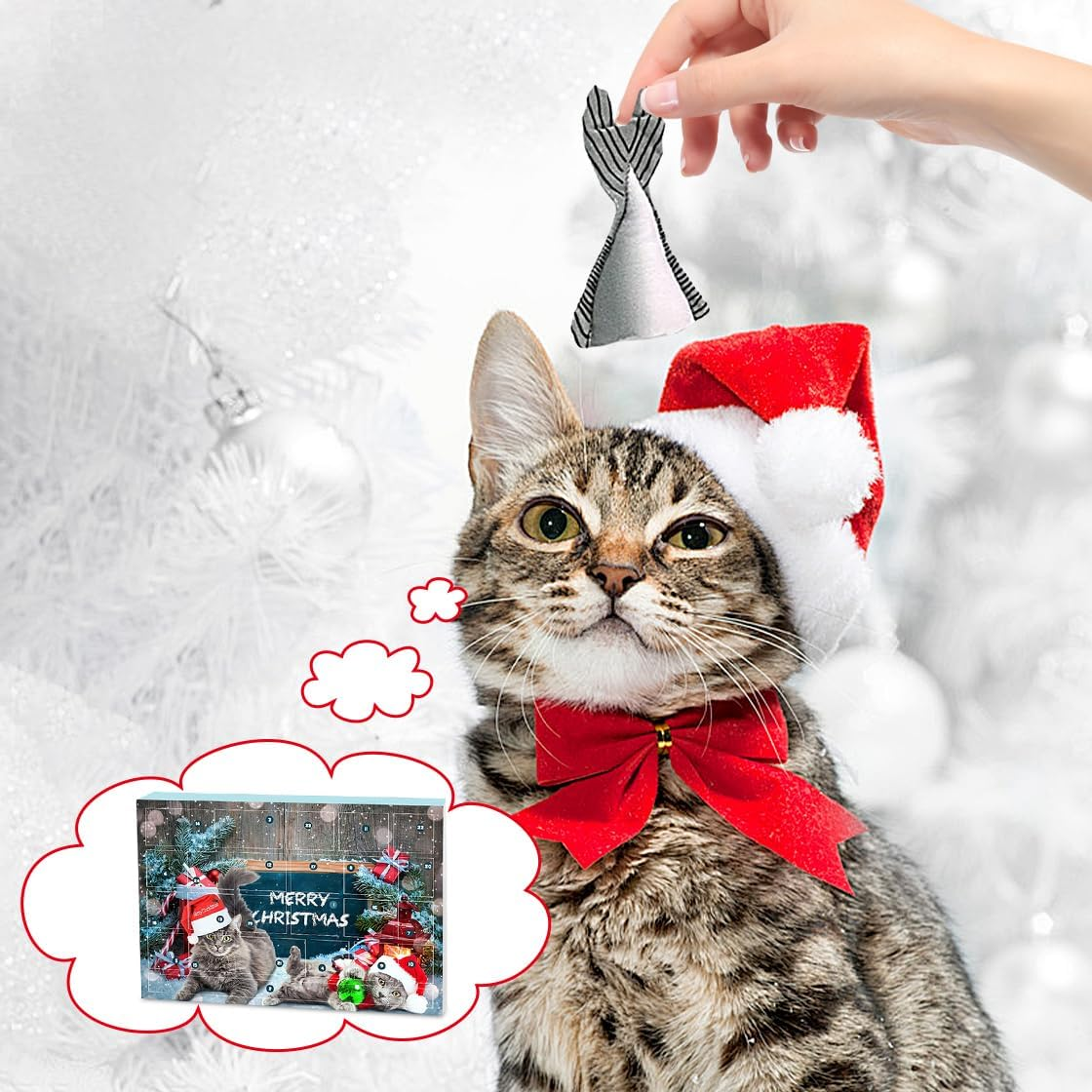 Hyzaphix Cat Christmas Advent Calendar 2024, 24 Day Christmas Countdown Calendar with Assorted Cat Toys for Kitten Cat, Cat Toys Kitten Toys Assortments (Cat) image number 5