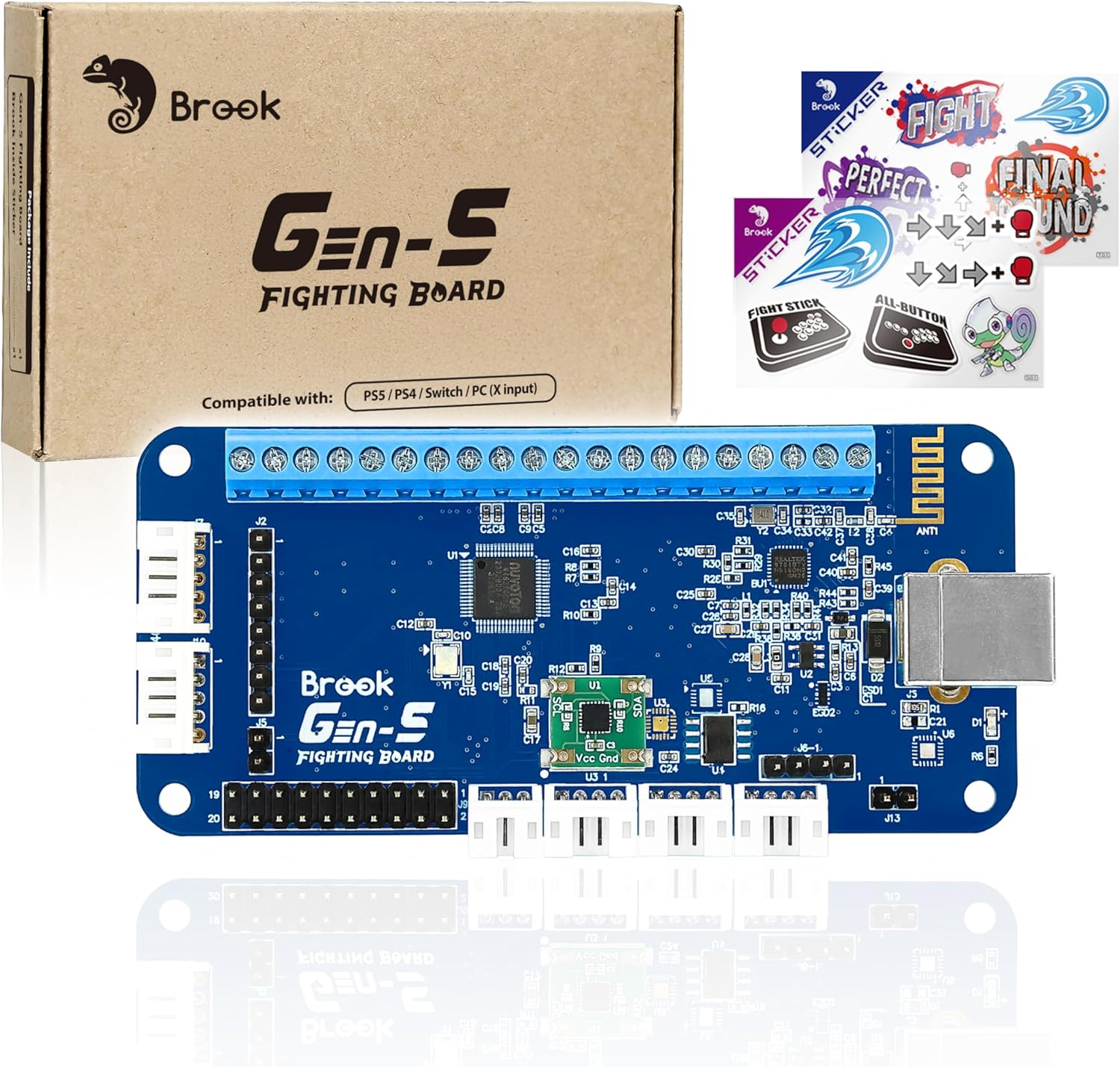 Brook Gaming GEN 5 Fighting Board with RGB Sticker &ndash; Multi-Platform Support for PS5, PS4, Switch, Switch 2 & PC &ndash; Ultra-Fast Input for Competitive Play【Exclusive Version】 image number 2