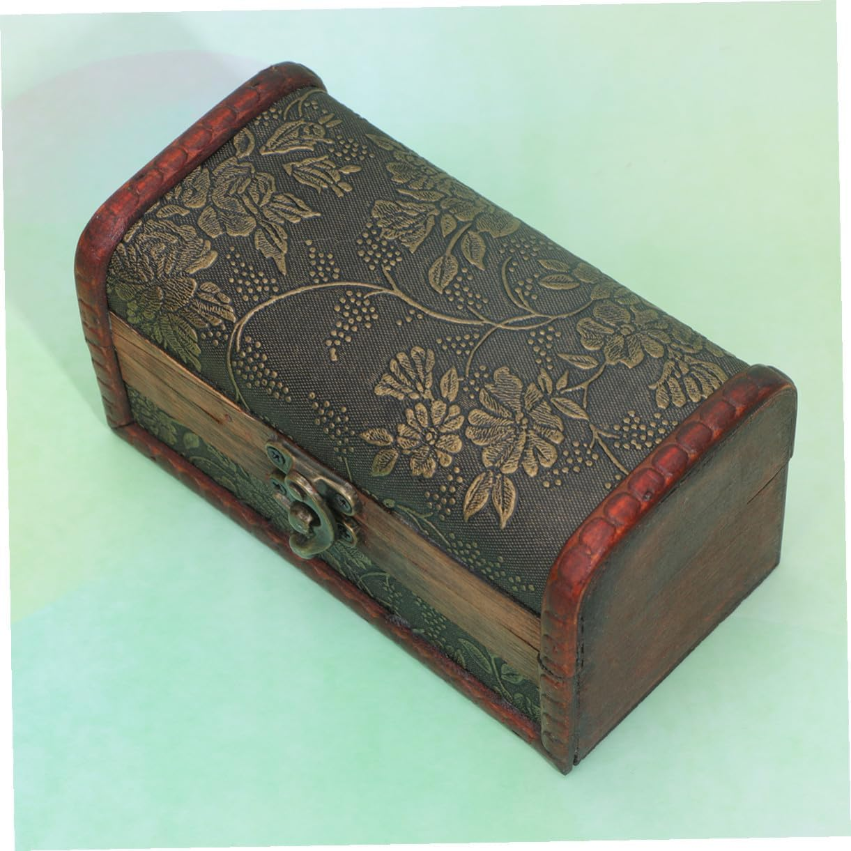 MAGICLULU Vintage Chinese Style Wooden Decorative Storage Box Lock, Small Orange Retro Jewelry and File Organizer for Home and Wedding Use image number 5