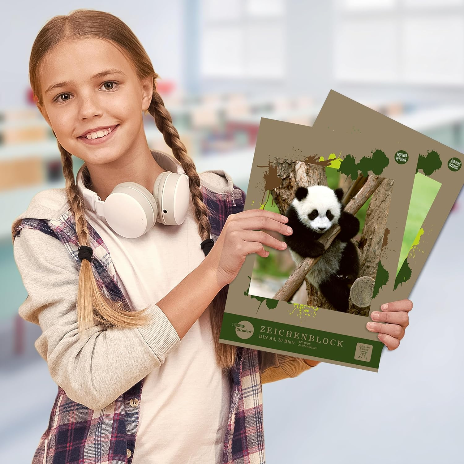 Edition D&uuml;rer Drawing Pad - 5 Colouring Pads DIN A4, 20 Sheets Each 120 G/M&sup2;, 2 Designs (No Selection Possible)