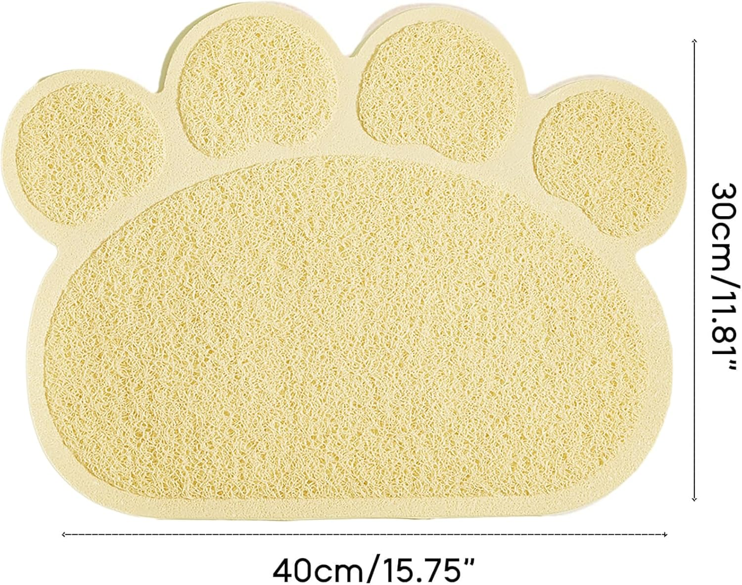 Dog Mat Pad, KINGCOO Cat Litter Tray Mattress, Pet Place Mat, Table Mat for Dogs and Cats, 30 X 40 Cm, Small Elastic PVC Paw Design (Beige) image number 3