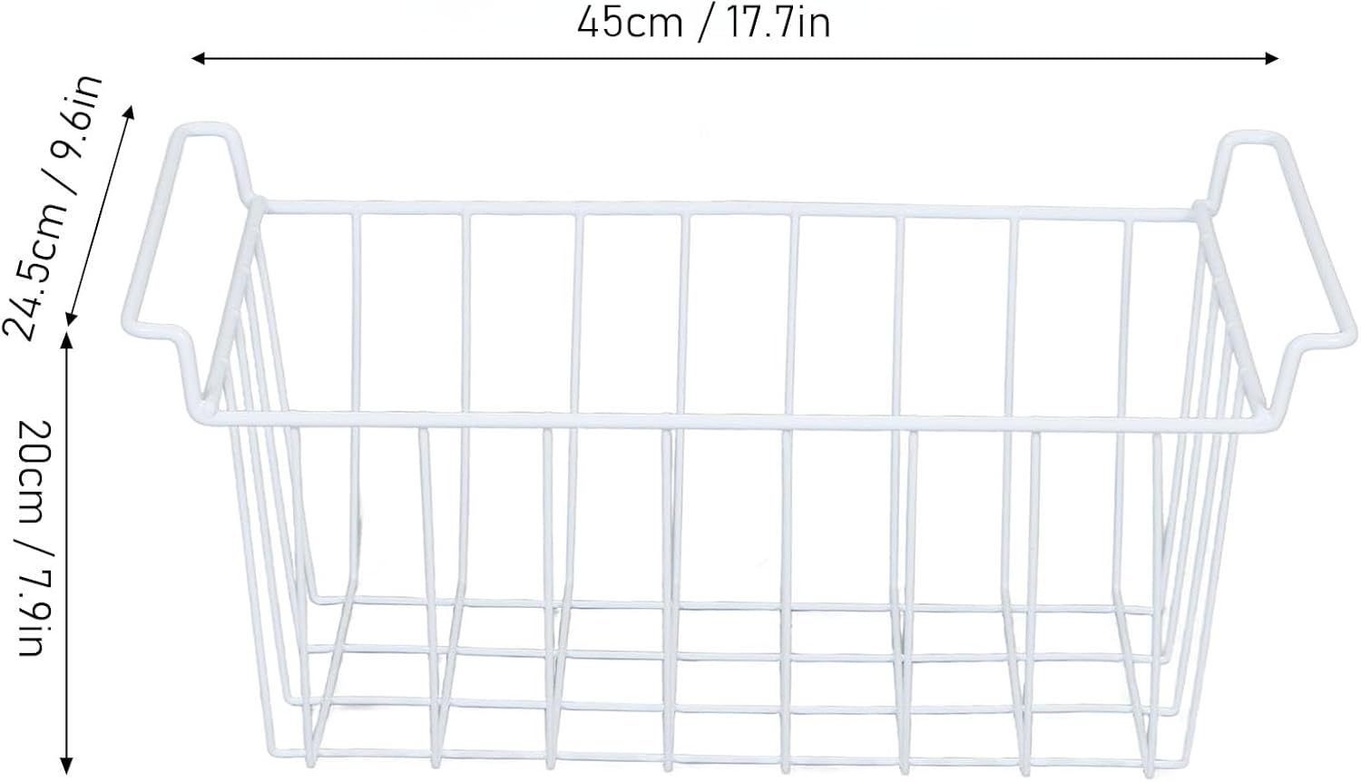Freezer Wire Storage Basket, Freezer Basket Accessories for Pantry Storage, Organizing Easy to Access and Wash for Freezers Refrigerators Shelve (L 45Cm X W 24.5Cm X H 20Cm) image number 3