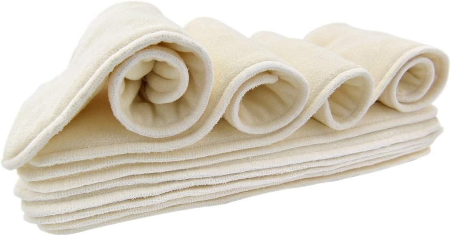 (10 Pack, Soft Bamboo) - Bamboo Cloth Nappy Inserts for Pocket or Cover Nappies from Nora'S Nursery - One Size Fits All (10 Pack, Soft Bamboo) image number 3