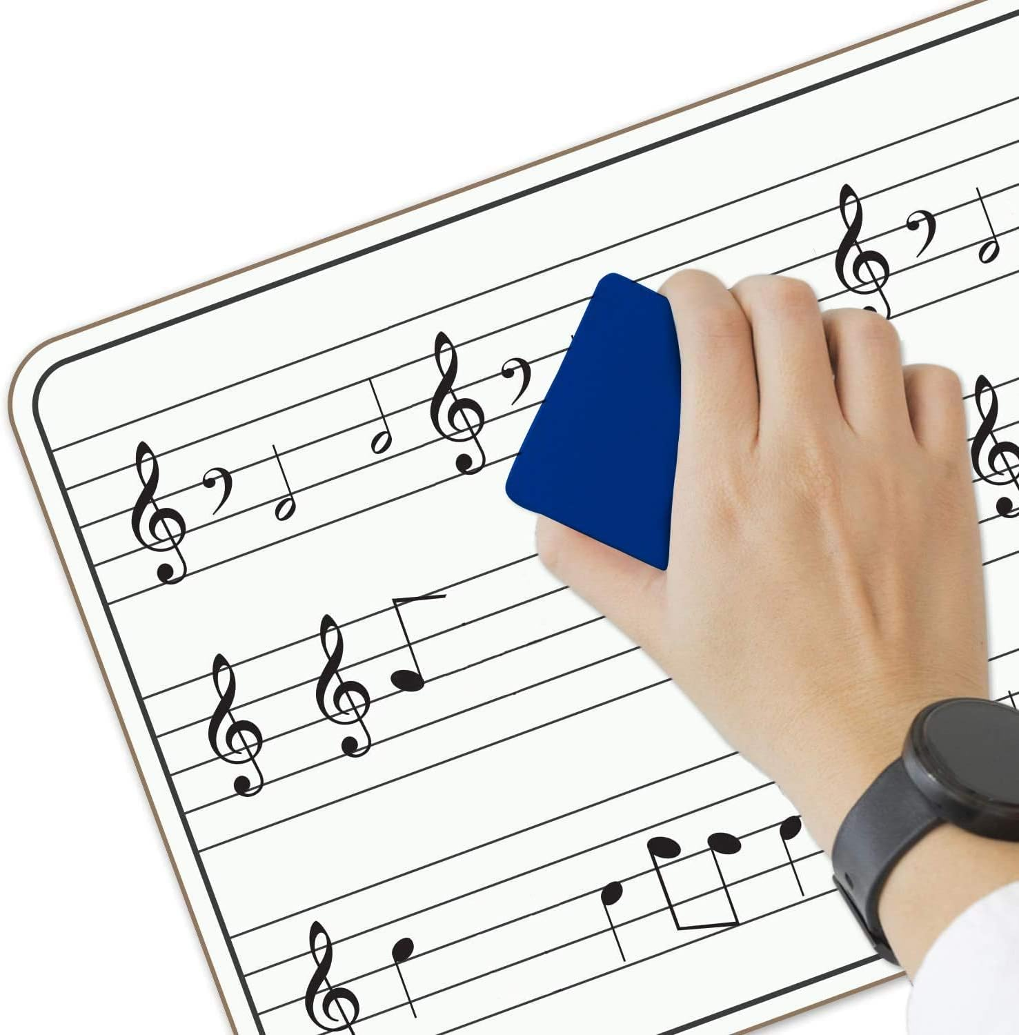 Scribbledo 5 Pack Dry Erase Music Staff White Boards 9" X 12 Inch Lapboard Double Sided Musical Notes Whiteboard for Kids Students, Musicians and Home (5 Erasers Included) image number 1