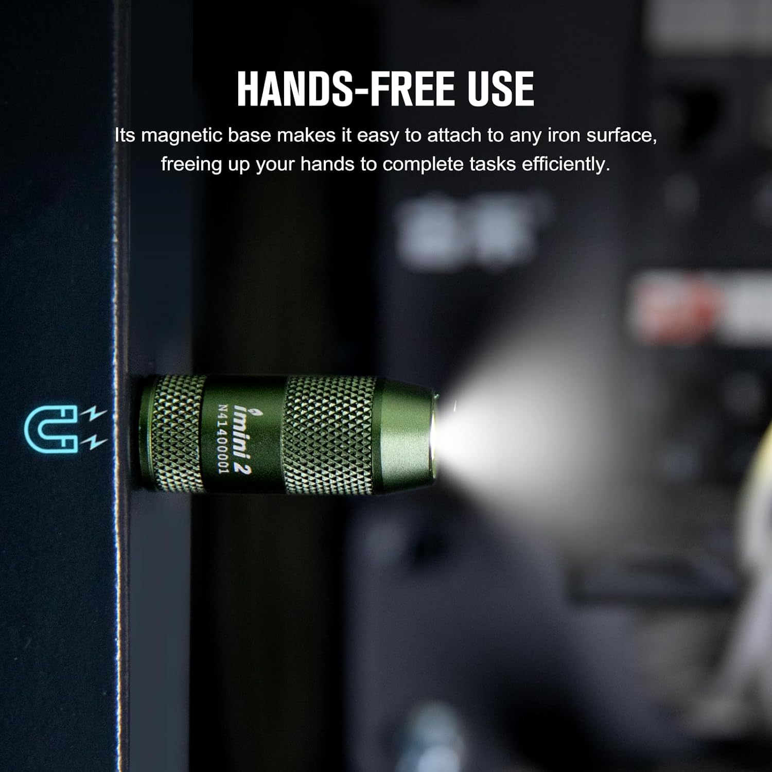 OLIGHT Imini 2 Magnetic USB Rechargeable Flashlight 50 Lumens Soft Light, Compact for Keychain or Pocket, Mini LED Flashlight for Decoration, Emergency, Camping and Gifts (Green)