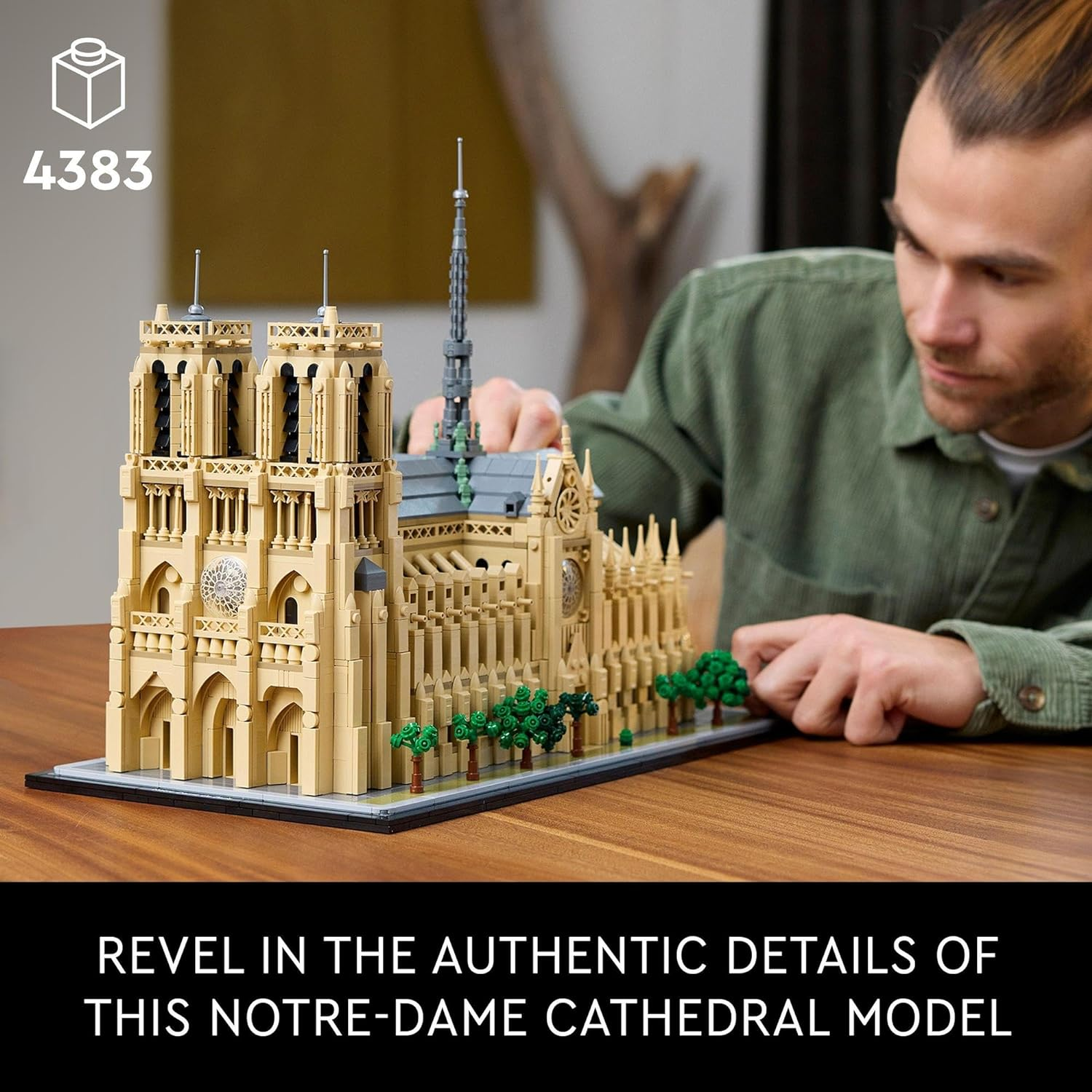 LEGO&reg; Architecture Notre-Dame De Paris (4383 Pcs) Model Building Kit for Adults, Relaxing 3D Puzzle for Home Decor or Office Display, Miniature House Kit for History Fans, Men and Women 21061 image number 2