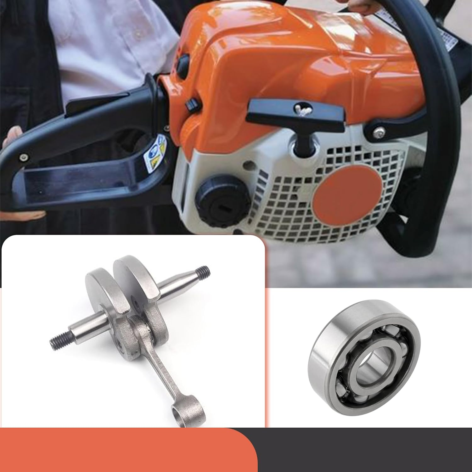 Emagtech 2Set Crankshaft Bearings and Shaft Seals Compatible with Stihl BG56 BG66 BG86 SH56 SH85 SH86 Main Bearing Seal Rebuild 9503 003 0246