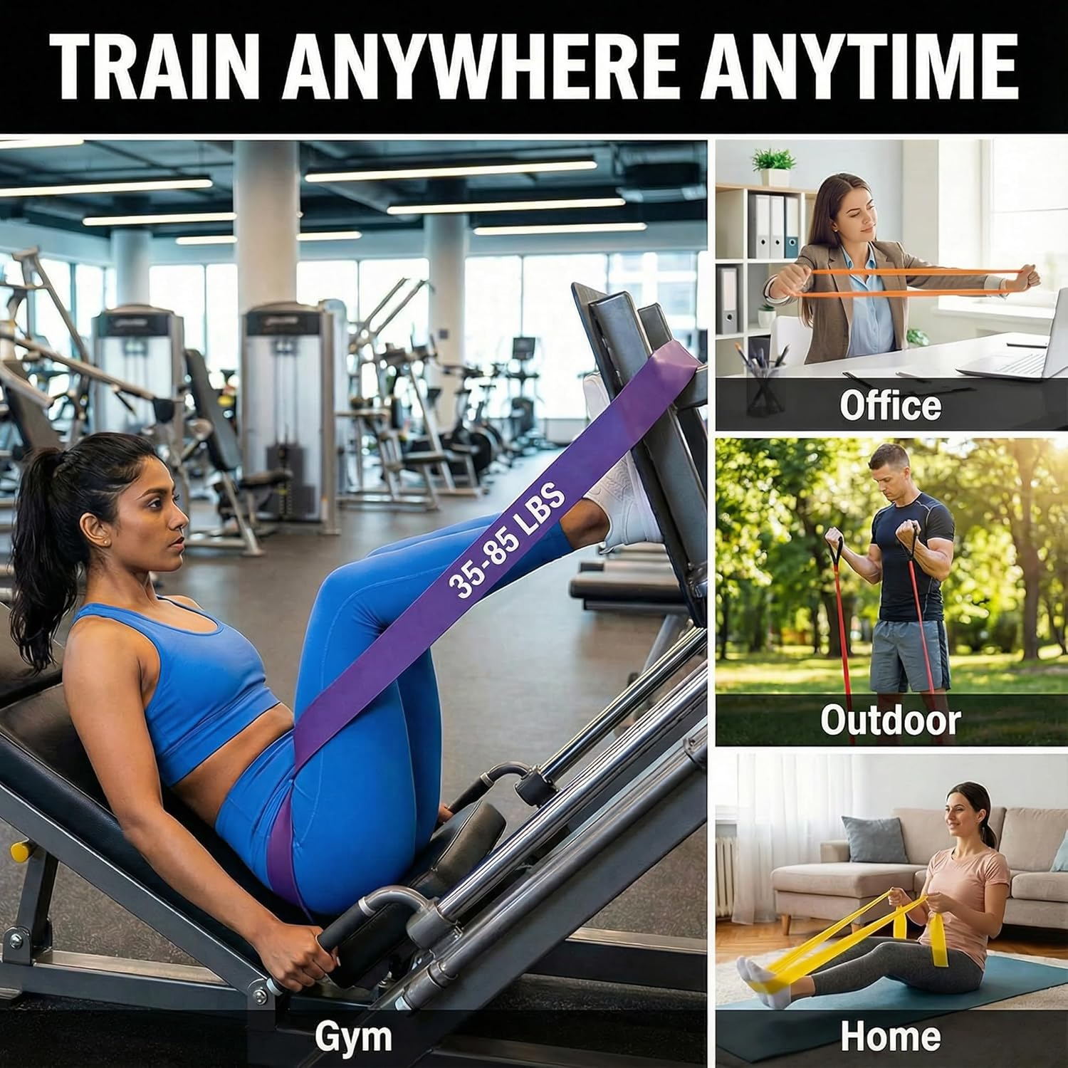 Resistance Bands Set, Premium Exercise Bands for Men & Women - Long Bands with Storage Bag for Full-Body Workouts, Pull up Assistance, Stretching & Physical Therapy | Home Gym Resistance Bands (5PCS) image number 1