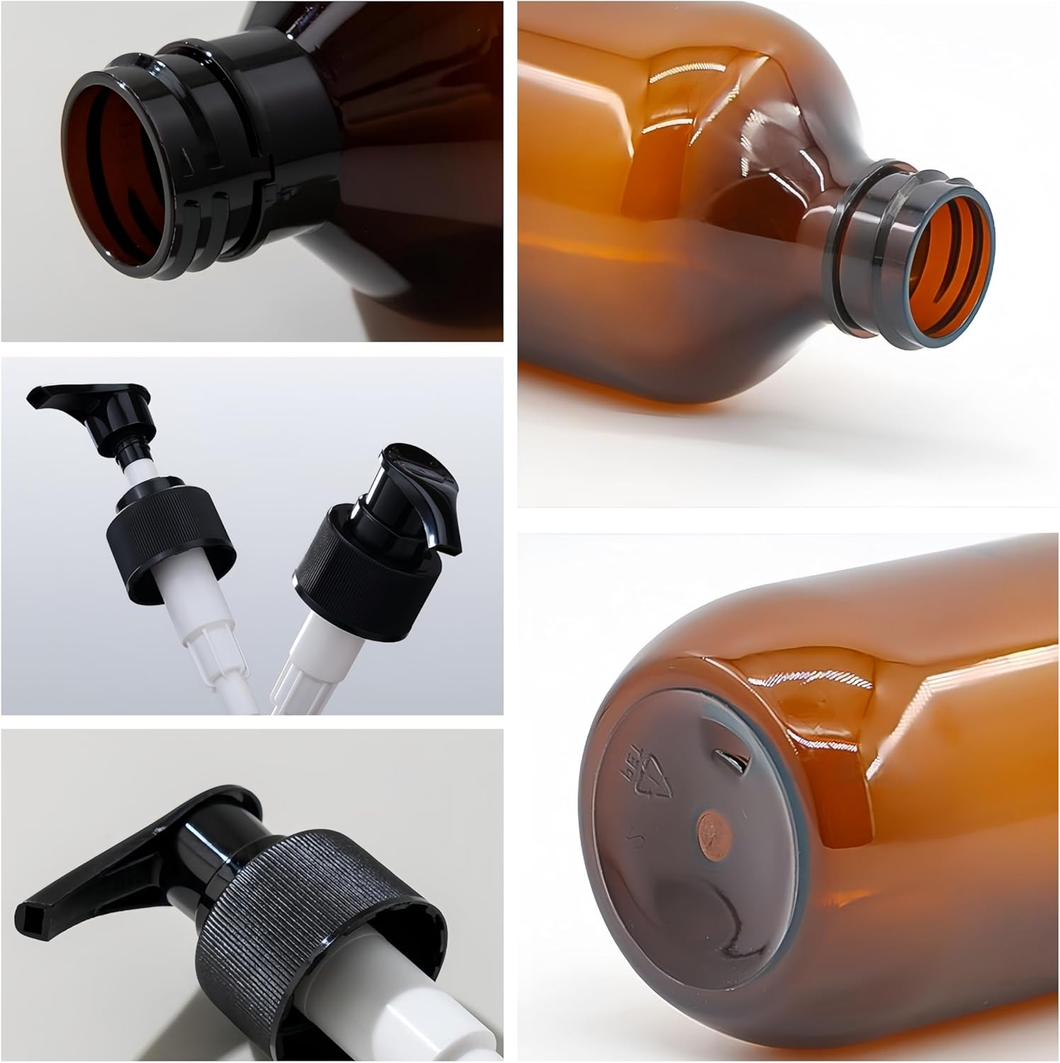 3 Pack 500Ml Empty Lotion Pump Bottles,Plastic Shower Gel Bottles,Empty Plastic Pump Bottles Dispenser,Portable Shampoo Lotion Hand Pump Bottle,For Hand Sanitizer Shampoo Lotion(Brown & Green&Clear) image number 1