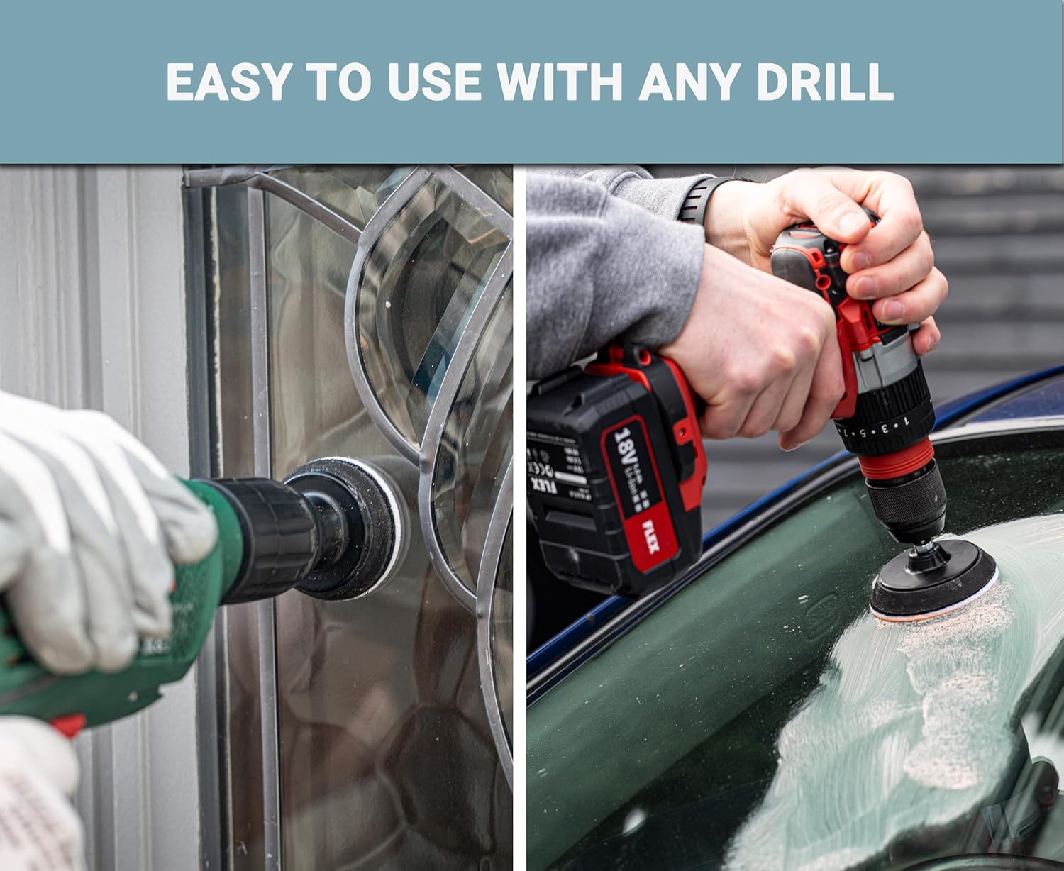 Glass Polish 28004 DIY Glass Scratch Removal Kit Deluxe for All Glass Surfaces - &Oslash; 50Mm & 75Mm with Drill Attachment image number 3