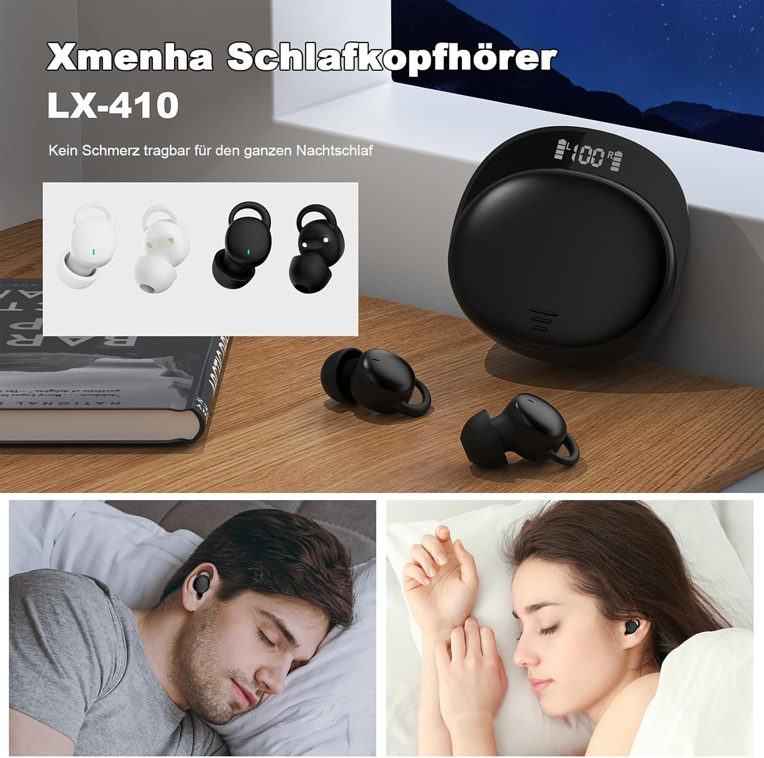 In-Ear Sleep Headphones Bluetooth Wireless Headphones Earplugs for Sleeping Earphones Earphones Wireless Sleepbuds Earbuds Headphones Mini Sleep Headphones for Small Ears Children Side Sleepers