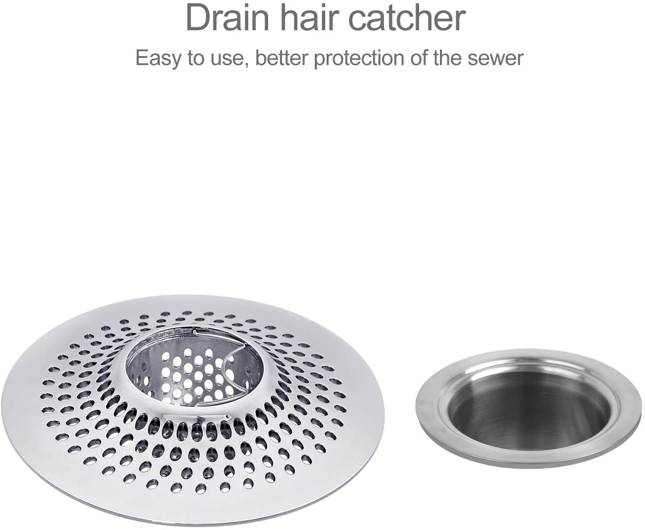 LEKEYE Drain Hair Catcher/Bathtub Shower Drain Hair Trap/Strainer Stainless Steel Drain Protector(Patented Product) image number 1