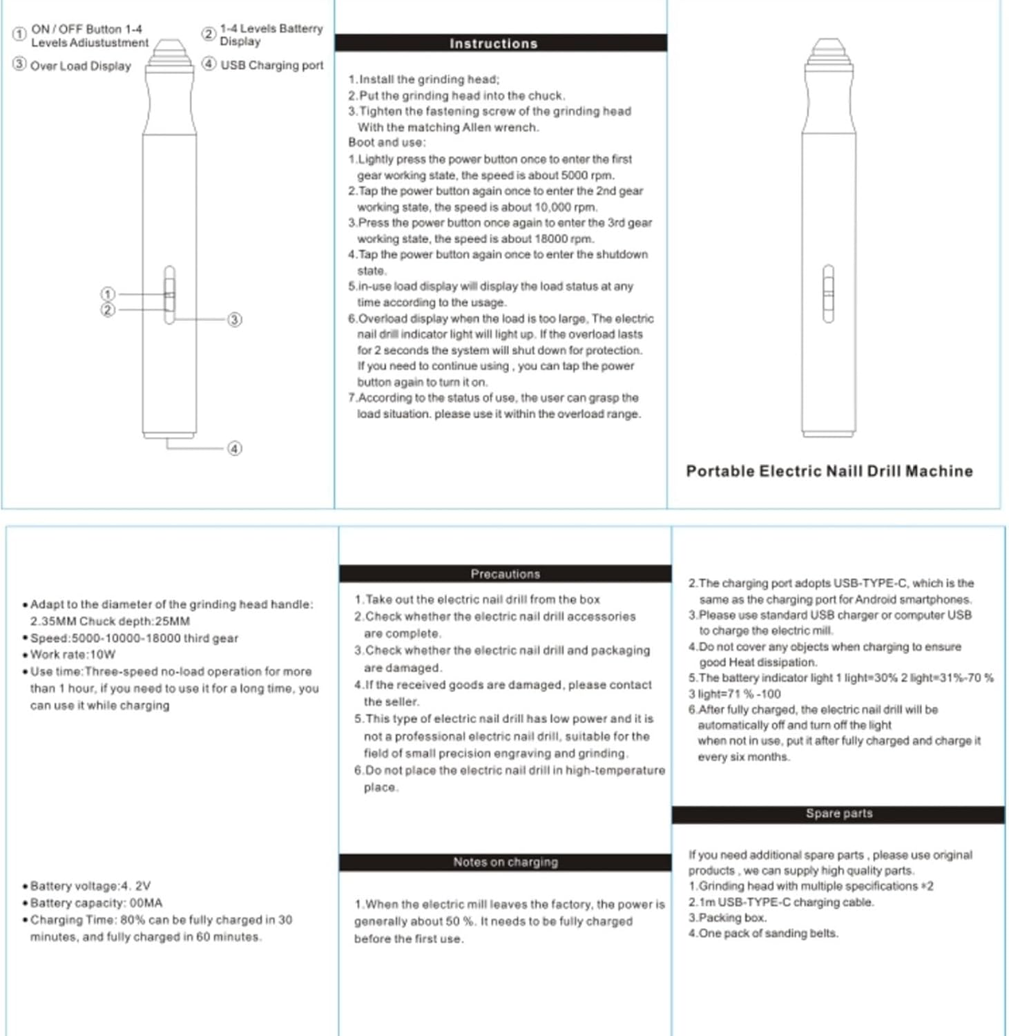 Toe Nail Grinder for Thick Toenails, Nail Filer Electrical, Nail Grinder Manicure, Professional Electric Toenail File for Thick Nails image number 6