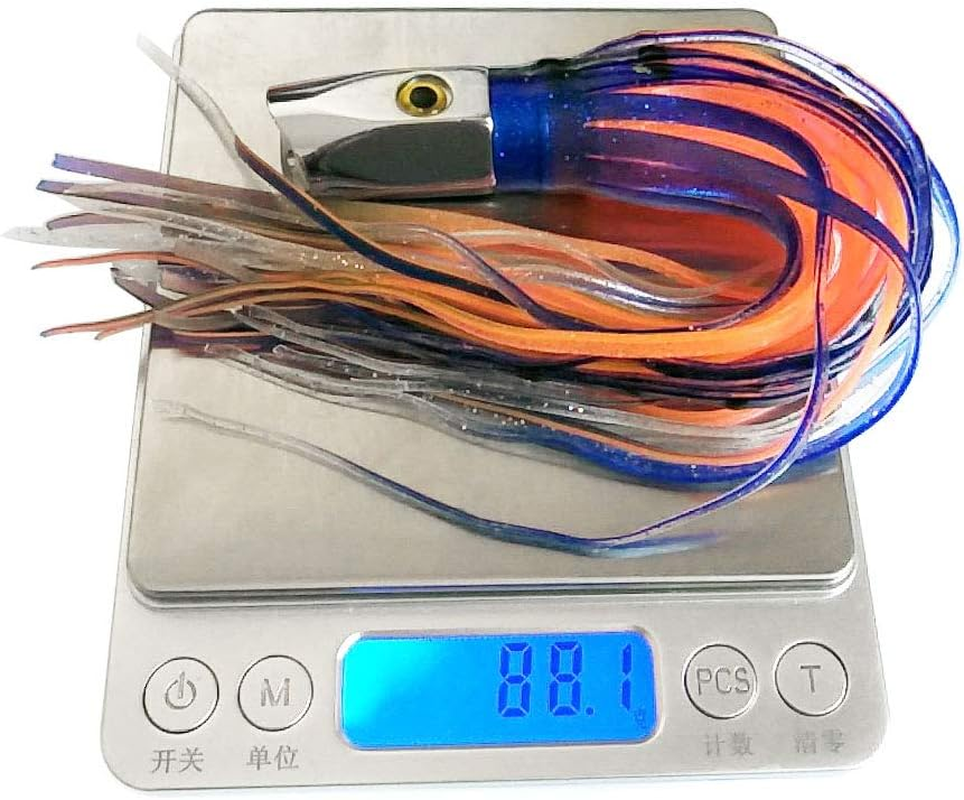 Kmucutie Set of 5 Pcs 8 Inch Trolling Skirt Lures Marlin Tuna Dolphin Mahi Durado Wahoo Big Game Deep Sea Fishing Lure image number 3