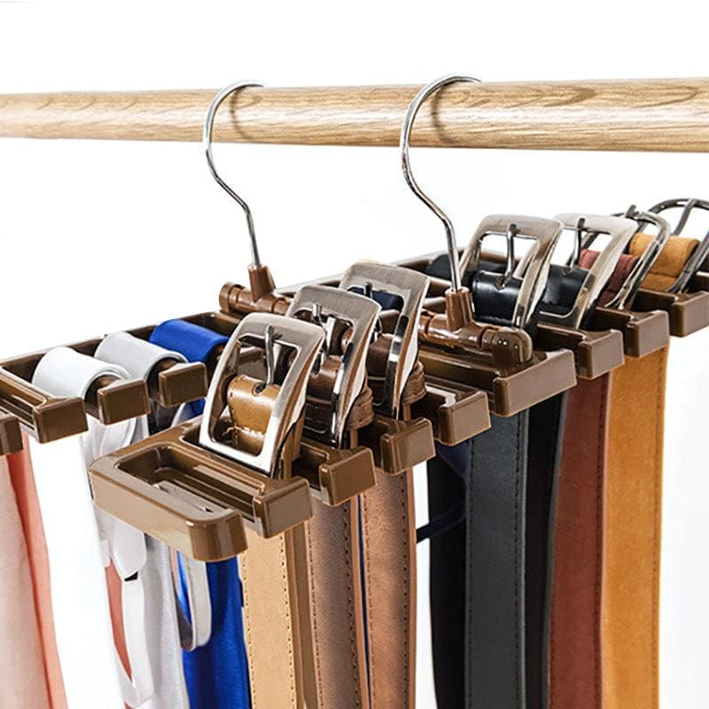 AIMALL 10 Holes Men Rack Organizer Belt Scarf Tie Holder Plastic Necktie Hanger image number 2