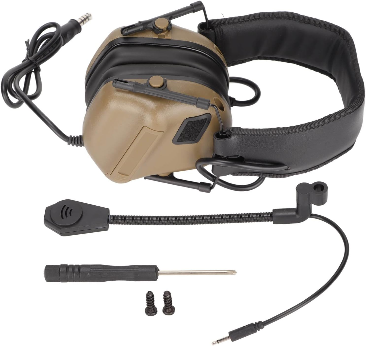 Tactical Headset, & Earmuffs, Retractable Adjustable Headband Walkie Talkie Headset, No Pressure over Time, for Expansion Activities, Games, Film image number 5
