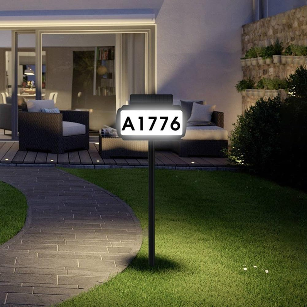 Suesacy Solar House Number Light House Address Digital Illuminated for Home Garden Door ABS+PC