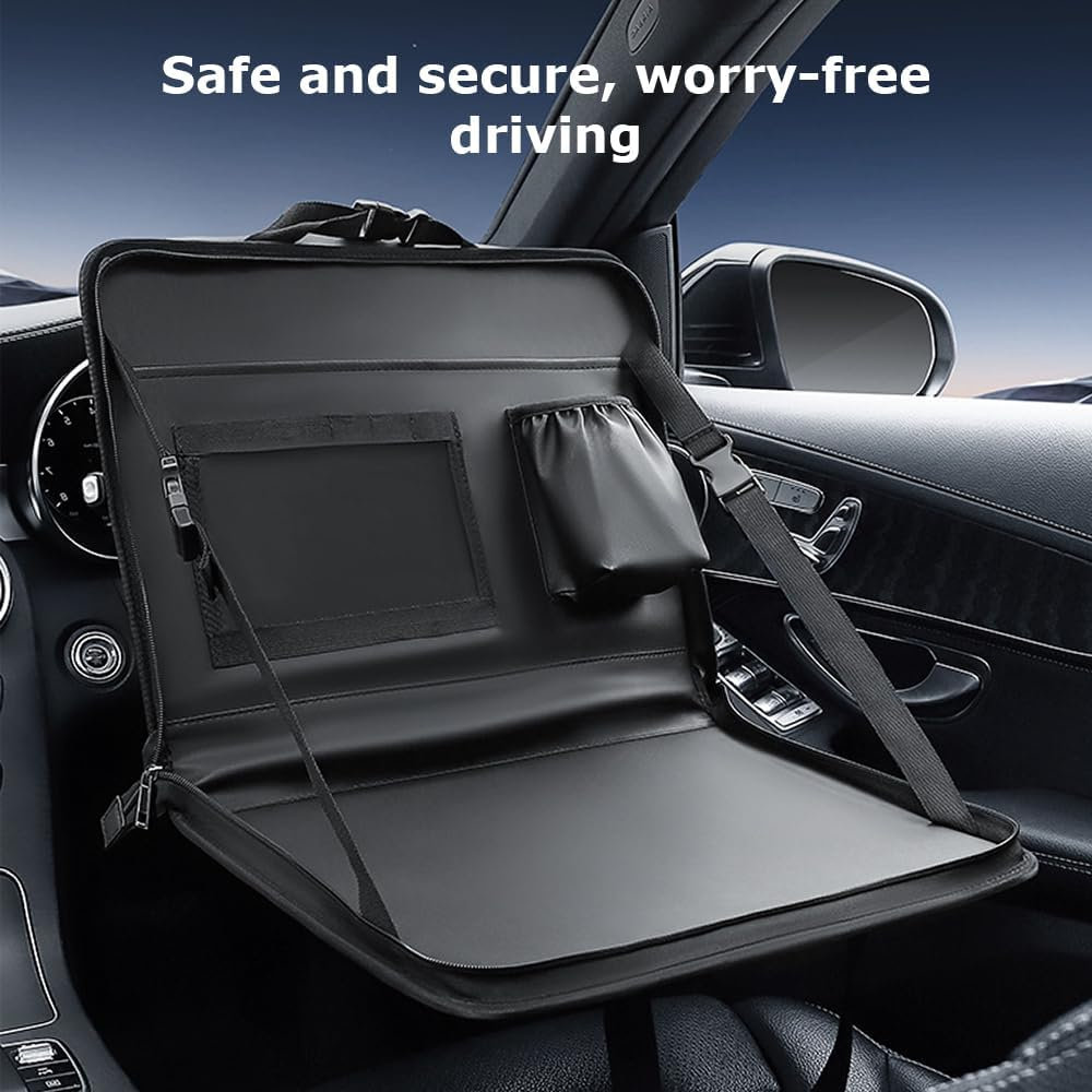 Steering Wheel Eating Tray,Foldable Car Table,Car Trays,Multipurpose Travel Car Accessories,Steering Wheel Laptop Holder,For Working, Writing, Eating, Traveling image number 2