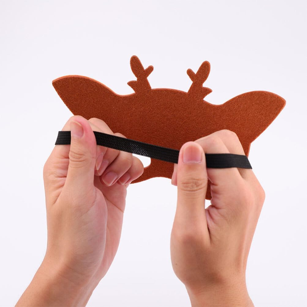 8 Pcs Cartoon Jungle Animal Felt Mask: Felt Animal Masks Wild Animal Jungle Mask for Pretend Play Party image number 4