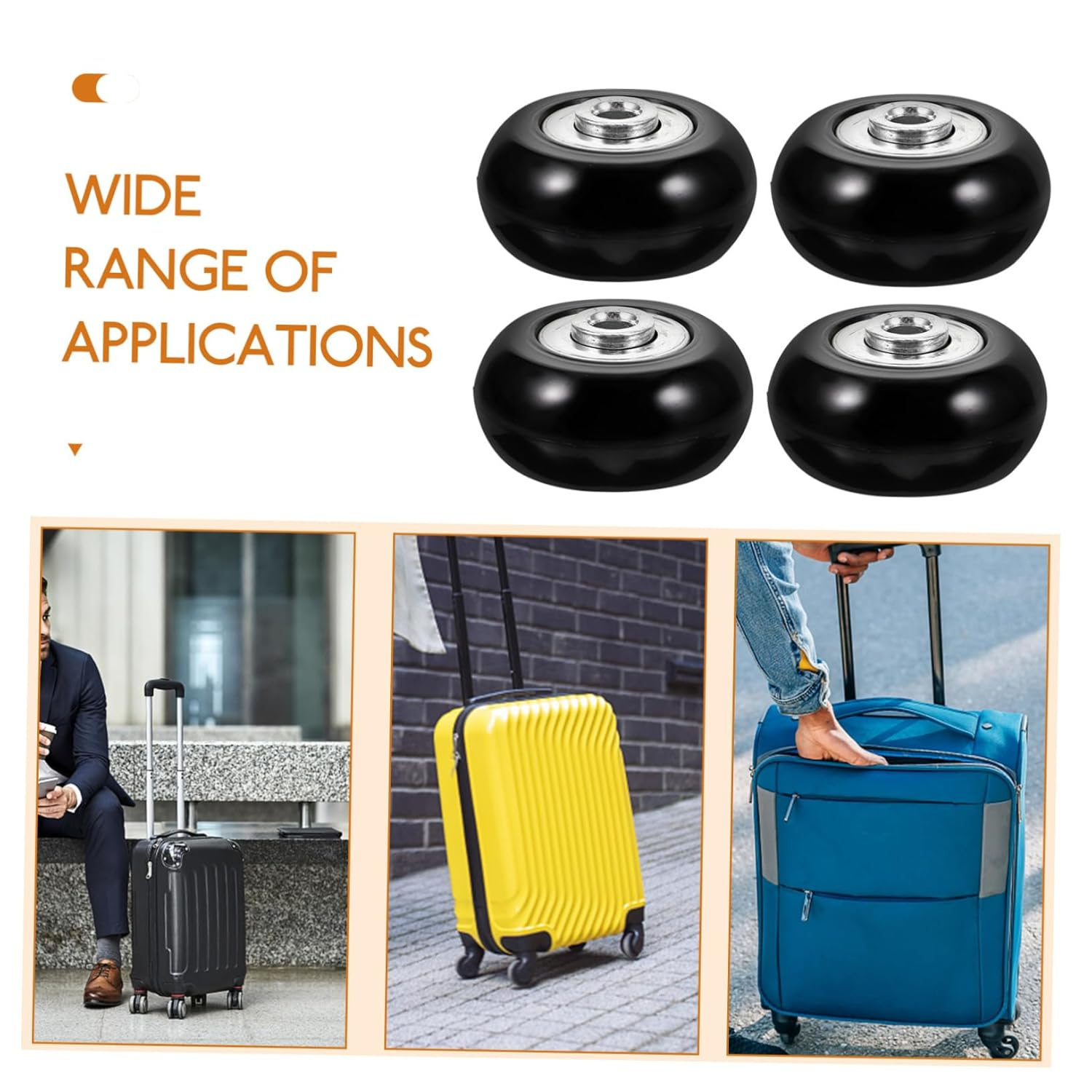 CHILDWEET Travel Suitcase Wheels Luggage Caster Wheels Mute Trolley Caster for Easy Maneuvering image number 1