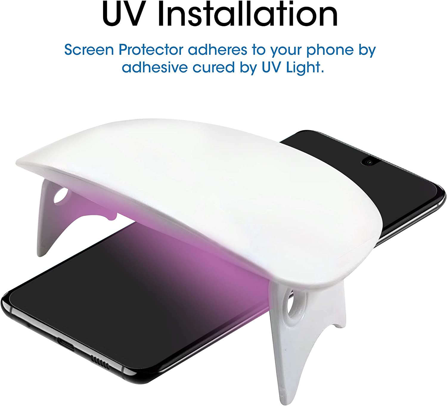 Amfilm Ultra Glass Screen Protector for Galaxy S20 Ultra (2 Pack), Full Cover (Fingerprint Scanner Compatible) Tempered Glass Film (UV Gel Application) - Samsung Galaxy S20 Ultra Screen Protector