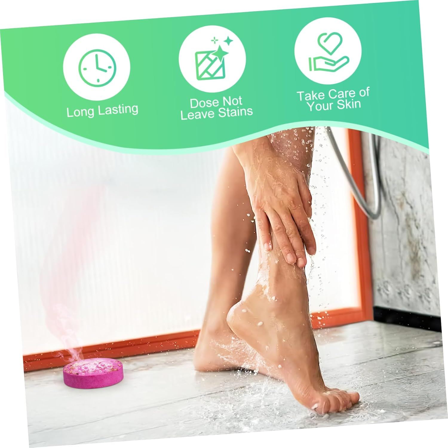 NOLITOY 8Pcs Bath Aroma Salt Tablets Dried Flowers Aromatherapy Shower Steamers Skin Nourishing Fast Dissolving Creative round Women Bath Tablet Vanilla Body Wash image number 3