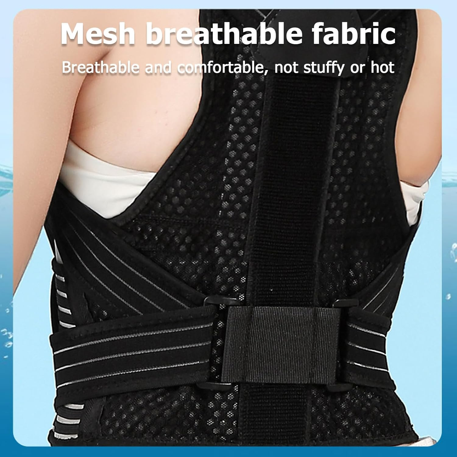 Back Brace Posture Corrector - Support for Women & Men, Adjustable Belt for Posture Correction for Neck Shoulder & Upper Back Pain Relief, Improve Posture Correct Hunchback Slouching (L) image number 2