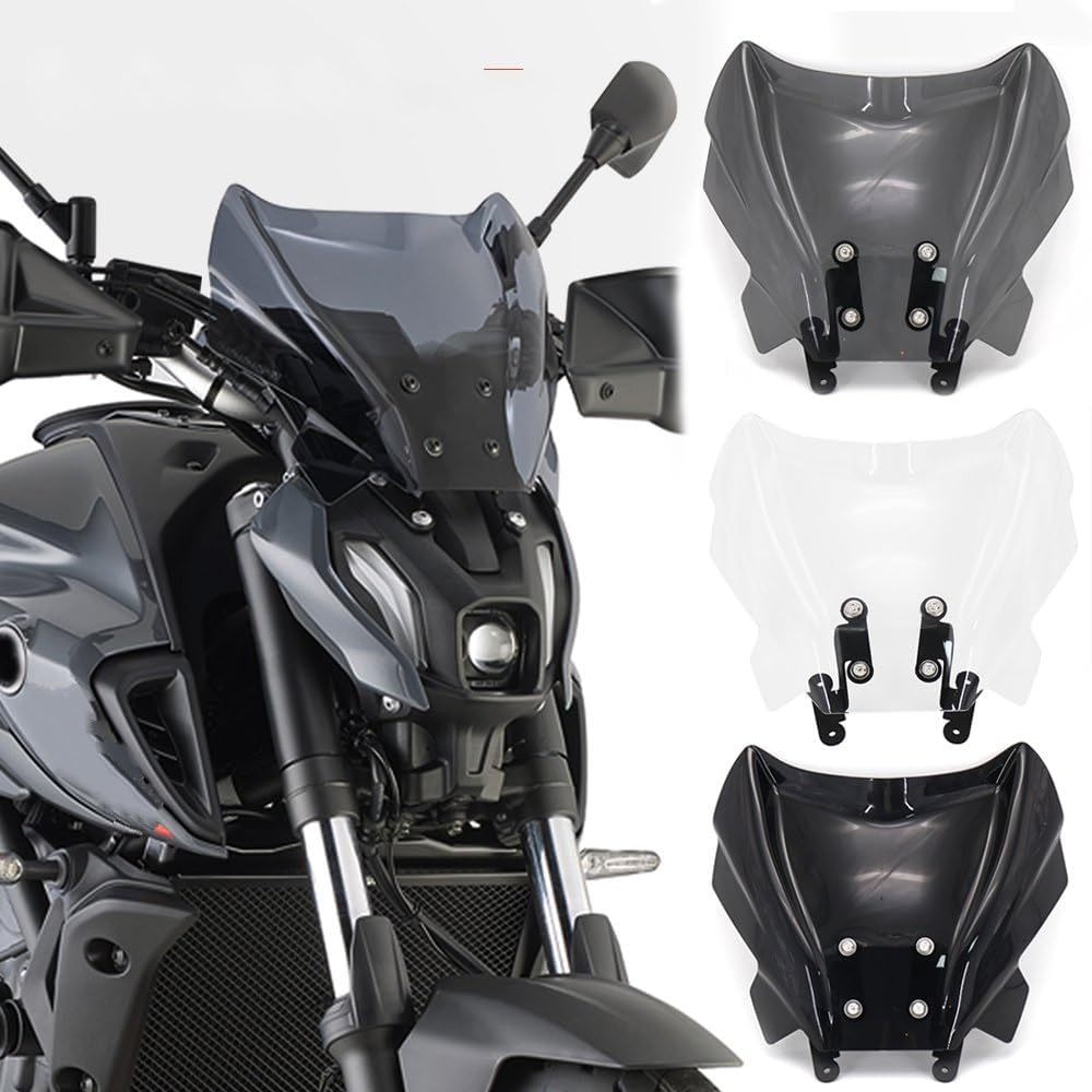 Motorcycle Accessories Motorcycle Parts Windshield Windscreen Wind Shield Deflectore Motorcycle Windshield for Y&Amaha for MT-07 2021 (Color : Black) image number 3