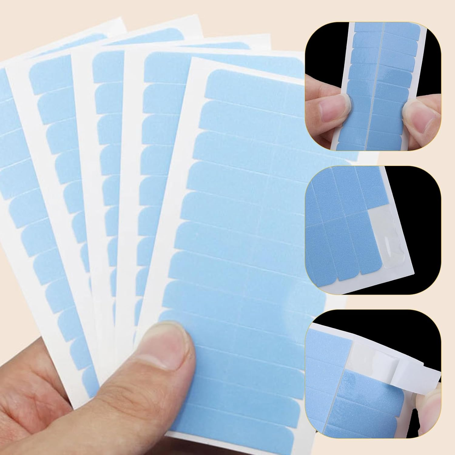 480 Pieces Hair Extension Tape, Strong Hold Tape Hair Extensions, Invisible Adhesive Hair Extension Tape, Suitable for Hair Extensions, Salon Use, At-Home Styling Long-Lasting Wear image number 2