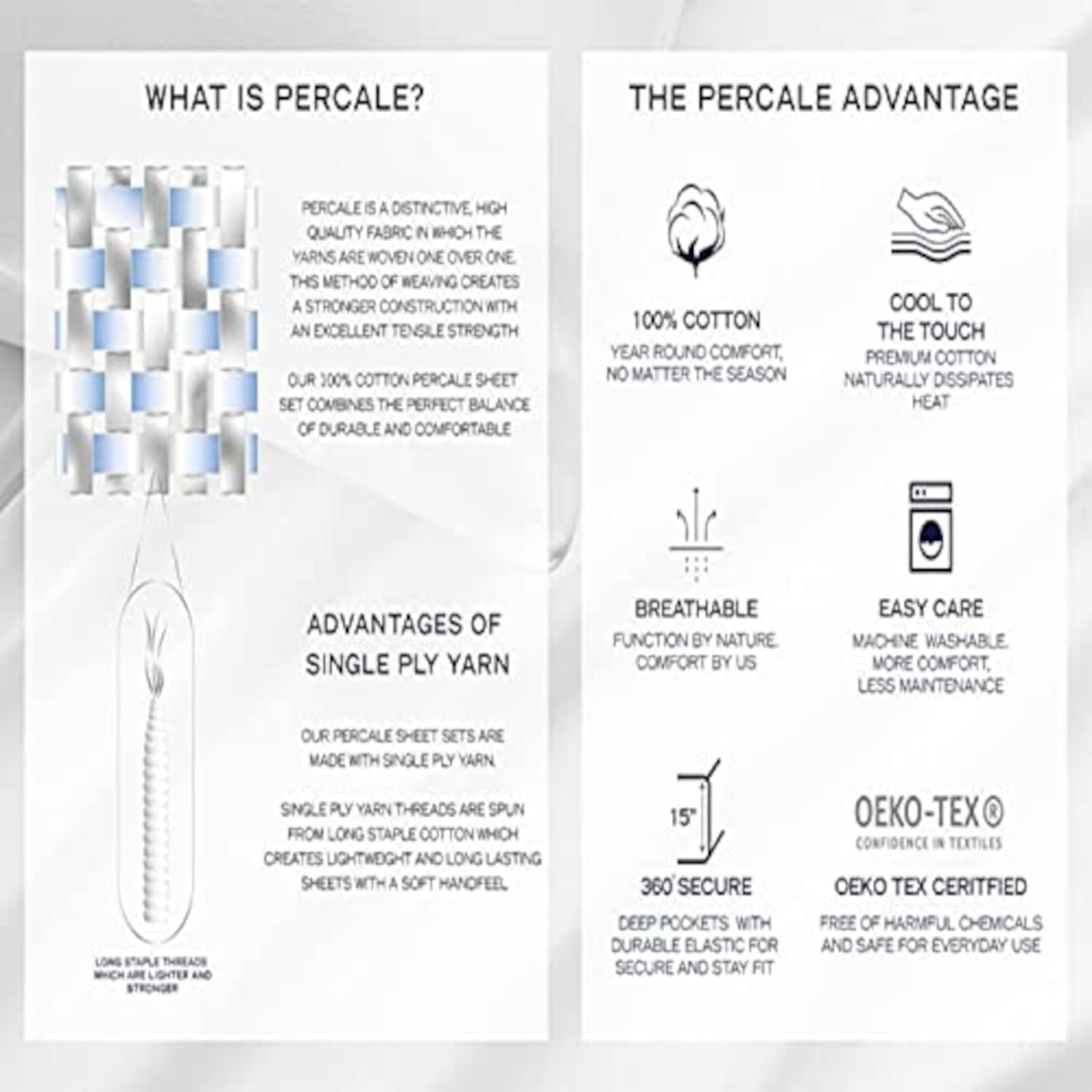 Nautica - King Size Sheets, Cotton Percale Bedding Set, Crisp & Cool, Coastal Bedding Set (Cloyster Blue, King) image number 5