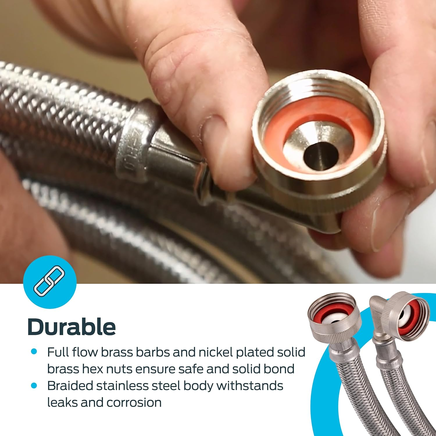 EZ-FLO 48374 Eastman Washing Machine Hose with 90-Degree Elbow, 3/4-Inch X 3/4-Inch image number 2