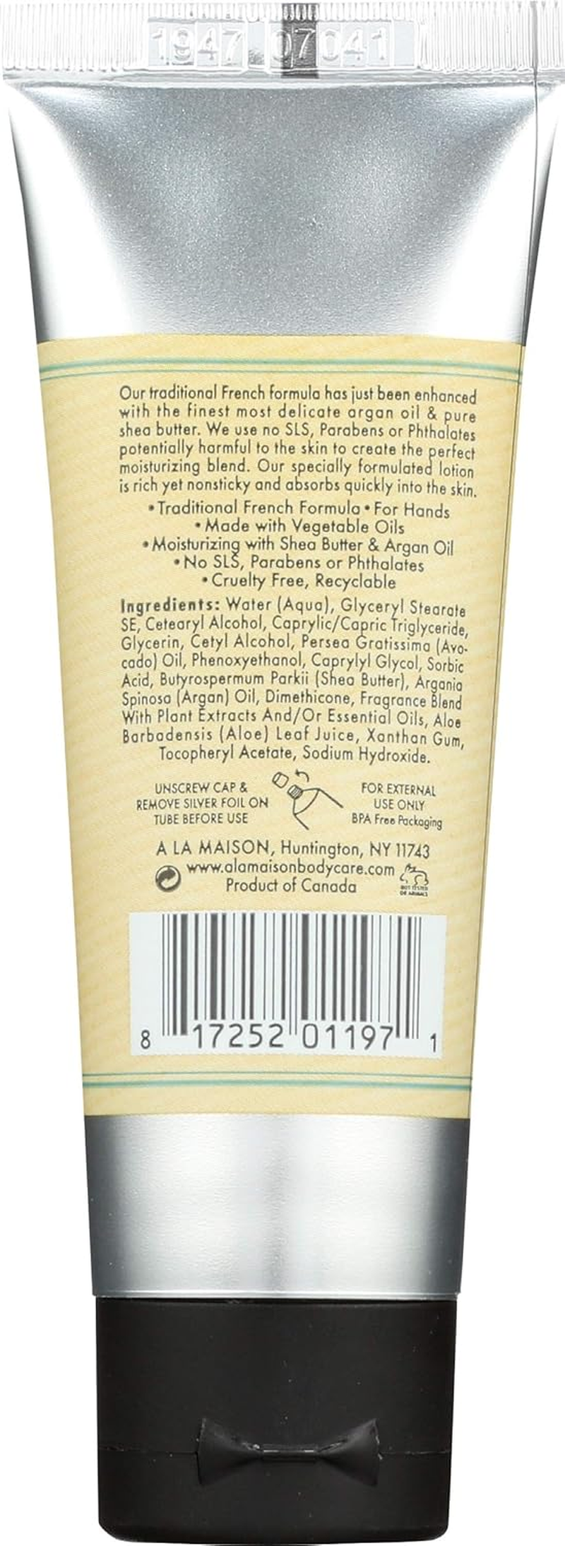 A LA MAISON Moisturizing Cream, Fresh Sea Salt - Uses: Hand, Argan Oil, Pure Shea Butter, Essential Oils, Plant Based, Cruelty-Free, SLS and Paraben Free (1.7 Oz, 1 Pack) image number 2