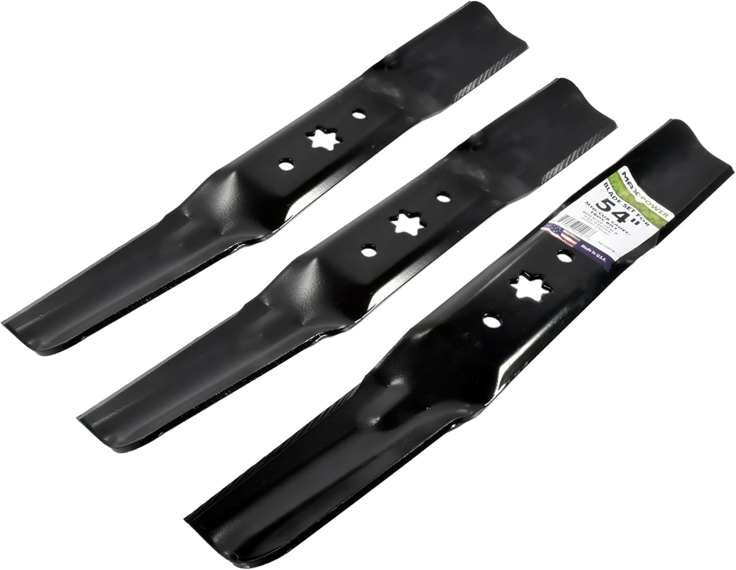 Maxpower 561557B 3 Blade Set for Many, Craftsman Mowers for 54" Cut Mtd/Cub Cadet/Troy-Bilt Replaces 742-05056, 942-05056, 742-05056A, 942-05056A, CMXGZAM110143 image number 4