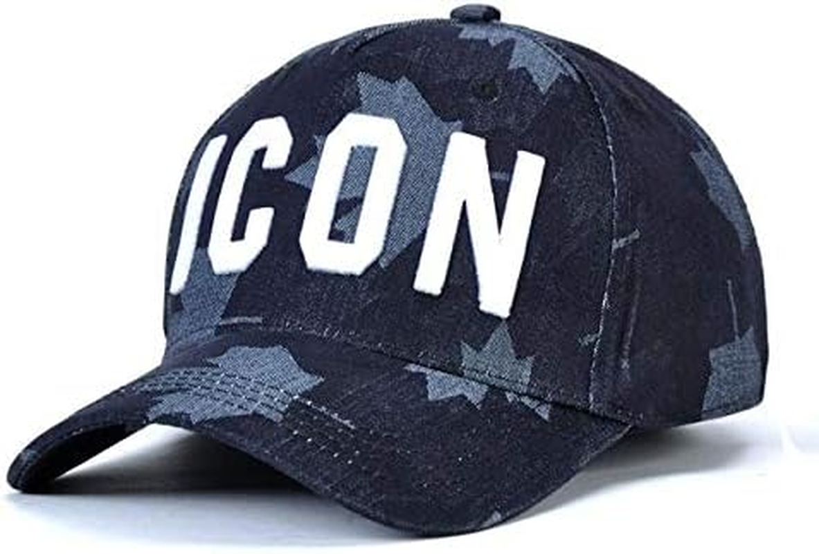 QOHNK Fashion Icon Letter Cotton Mens Baseball Cap Women Hat Dad Hat Cotton Trucker Cap image number 5