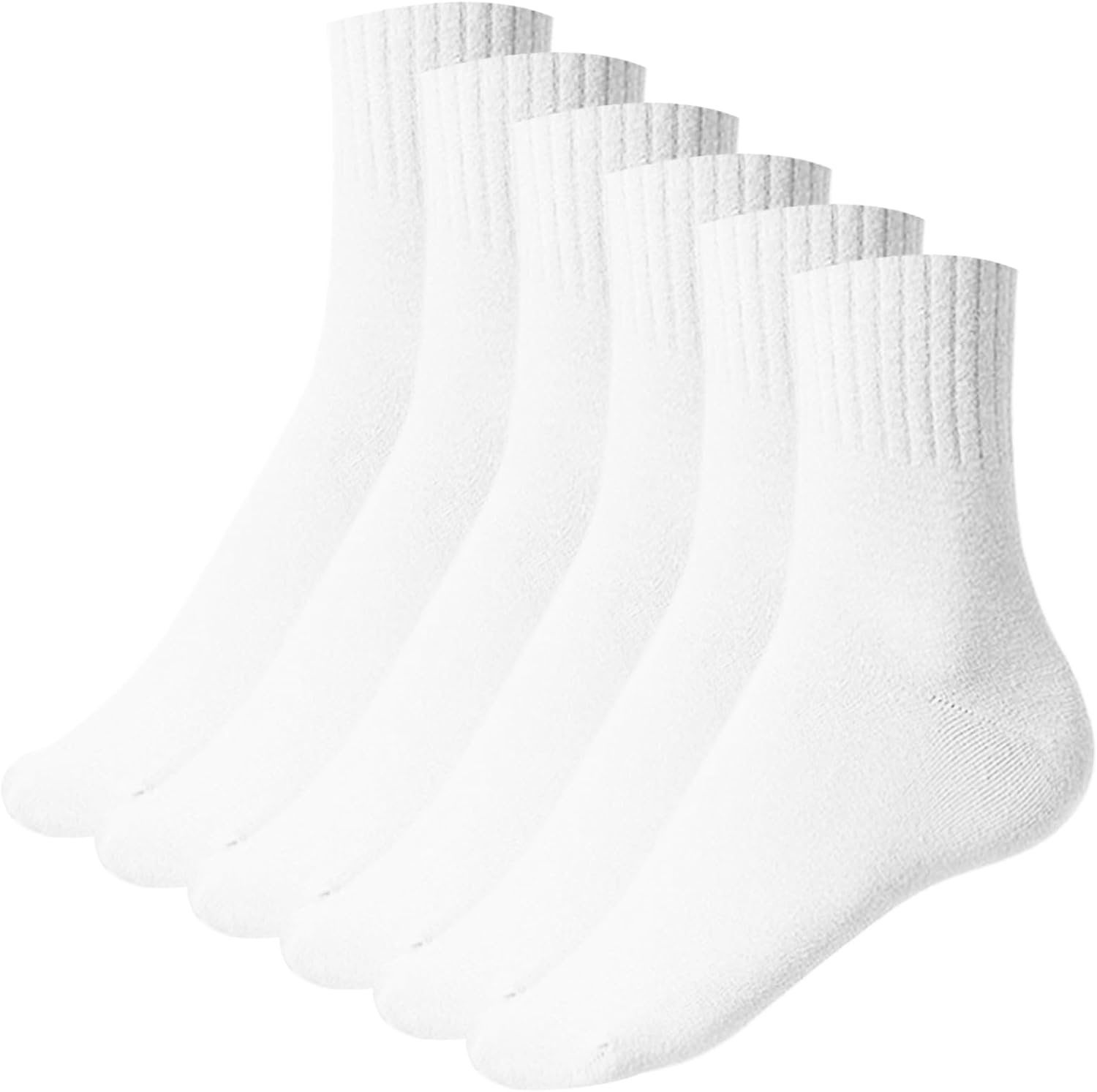 Dress Cici Polyester Half Crew Men Socks for Travel, Sports and Sweat Feet (6 Pack)