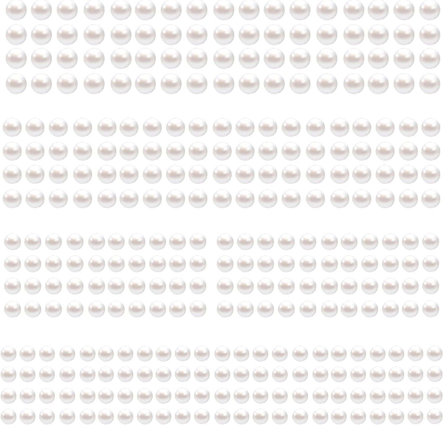 LOMIMOS 3090 Pcs Pearl Stickers,4 Size Self Adhesive Beige Flat Faux Back Pearl Embellishment Stickers Sheet for Face Beauty Makeup Hair Nail Phone DIY Craft Decor, 3/4/5/6Mm image number 2