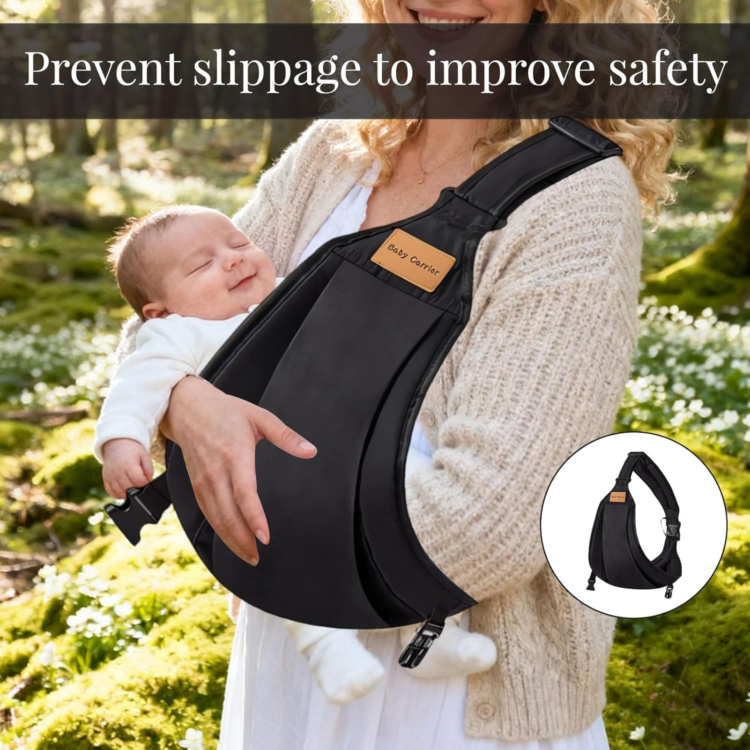 Toddler Carrier, 1 Pcs Baby Sling Carrier, Adjustable Toddler Sling Carrier, Multifunction Ergonomic Baby Carrier, 0-3 Years Old Babies Non-Slip Side Waist Sling for Shopping Travel Outdoor image number 3