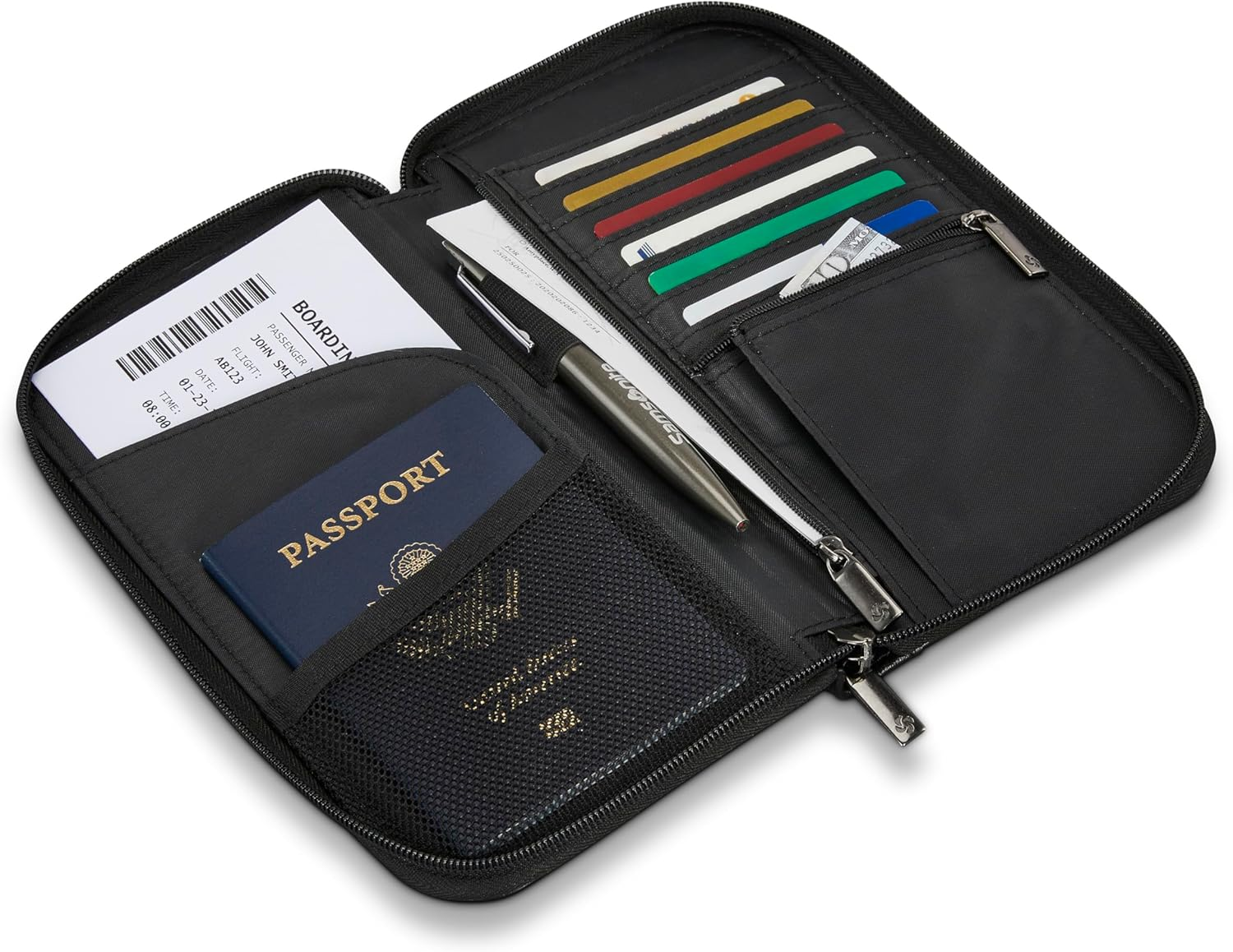 Samsonite Zip Travel Wallet, Black, Travel Wallet