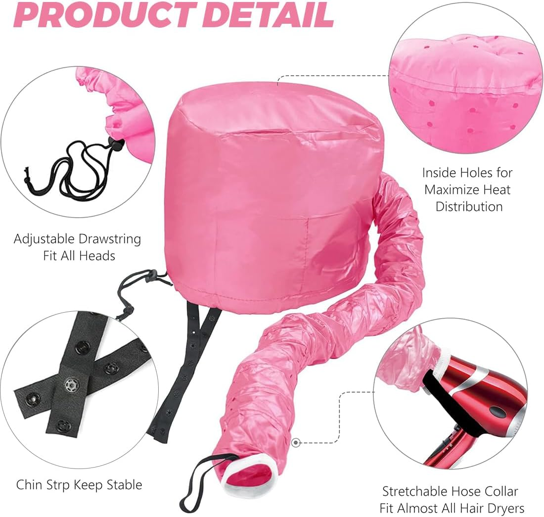 PNPGDYK Attachment for Hair Dryer, Helmet Drying Cap for Hair, Hair Dryer with Elastic Band for Hair Dryer Hood Attachment, for Women and Girls, Wet, Thick Hair image number 3