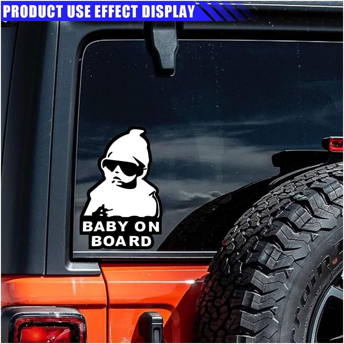 Baby on Board Sticker for Car, Funny Baby Safety Car Signs, Adhesive/Removable/Reflective/Waterproof, Cute Safety Caution Decal, No Need for Magnet or Suction Cup (1PC) image number 2