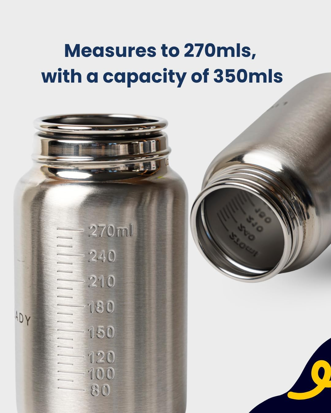 Lion & Lady 18/8 Stainless Steel Baby Bottle - 350Ml (Mint) - French Navy image number 6