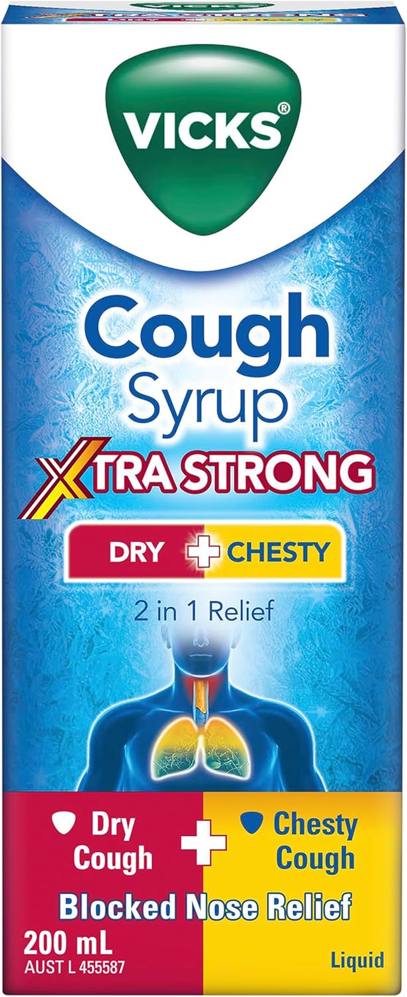 Vicks Cough Syrup Dry + Chesty Xtra Strong 200ML