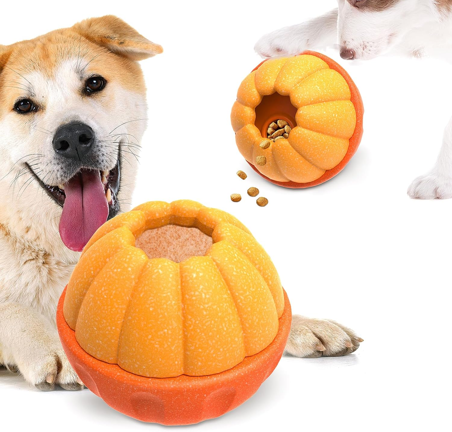 Krauzpet Treat Dispensing Dog Toys for Aggressive Chewers, Interactive Frozen Enrichment Puzzle Ball to Keep Dogs Busy, Indestructible Nylon Chew Toy for Medium Large Breed image number 3