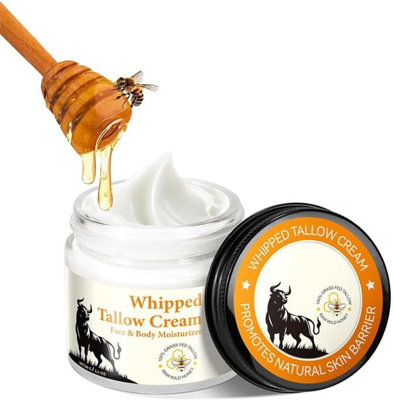 Beef Tallow & Honey Balm for Skin，Natural Moisturizer Tallow Balm with Raw Honey Deeply Nourishing for Face & Body(1Pcs) image number 2