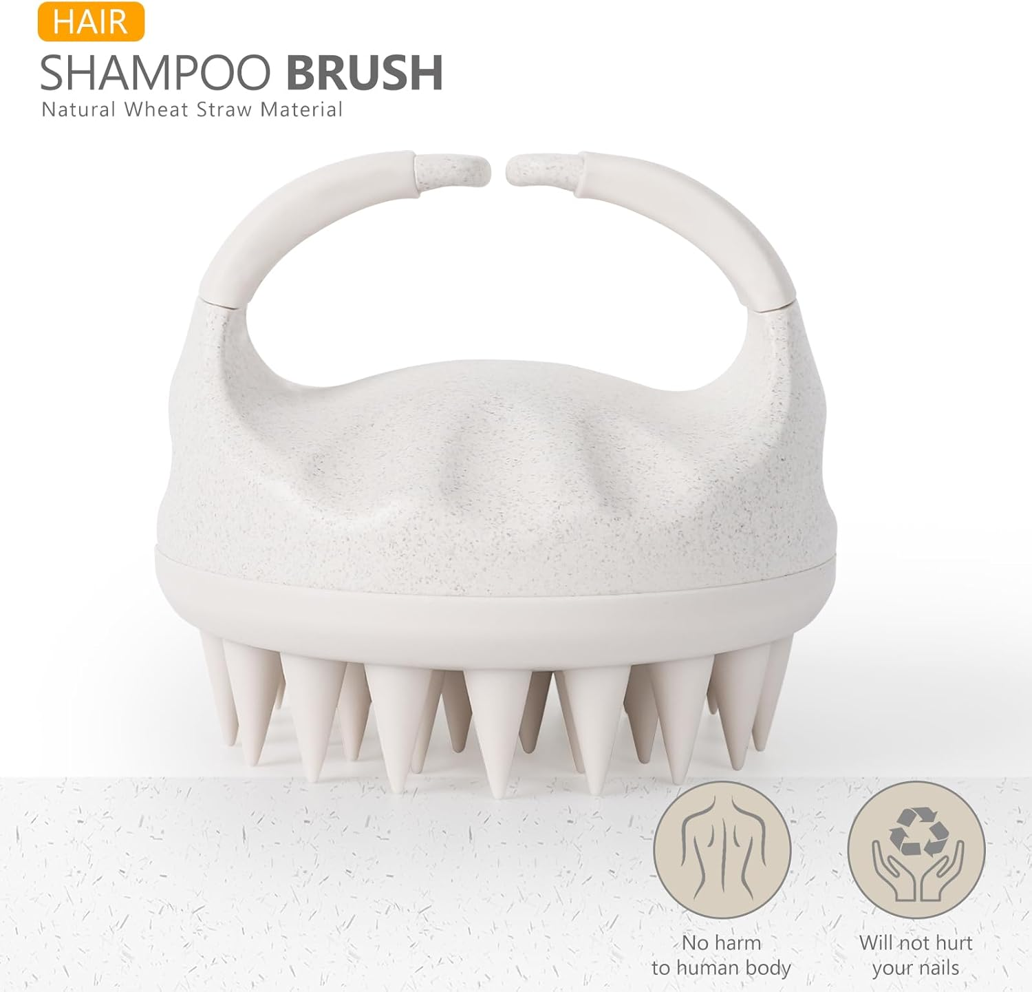 Sndyi Silicone Scalp Massage Brush, Exfoliating & Head Massage, Wet & Dry, Reduces Dandruff, Stimulates Hair Growth, Beige - Sky Blue image number 5