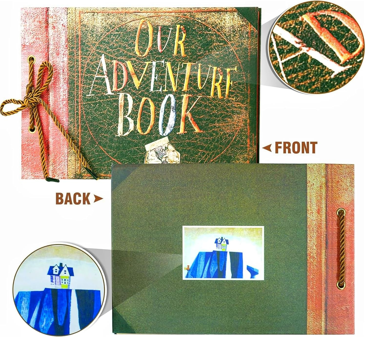 Adventure Book Handcrafted Diary Photo Scrapbook,Tailored for Preserving Cherished Moments,Ideal for Couples' Anniversaries,Weddings,Globetrotters,Birthdays,Christmas & Note-Taking