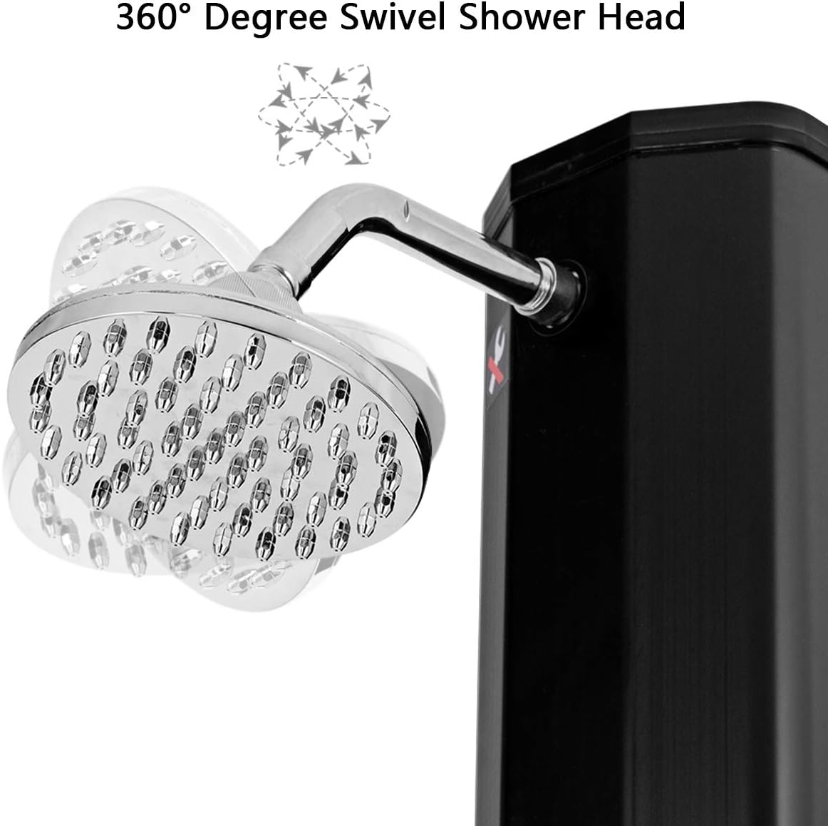 Giantex 7.2Ft 9.3 Gallon 2-Section Solar Heated Shower W/Shower Head Outdoor Backyard Poolside Beach Pool Spa for Easy Installation, Black image number 2