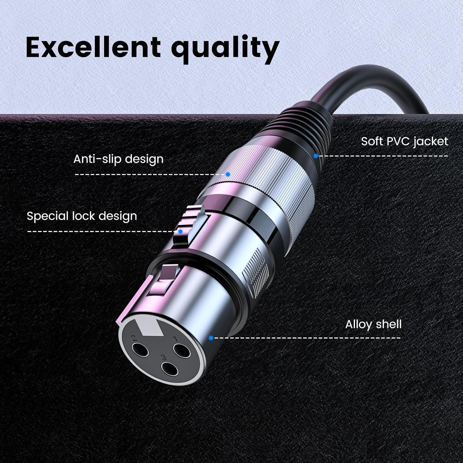 MOSWAG XLR Microphone Cable, Mic Cable 3 Pin Balanced Shielded XLR Cable for Speaker Wire, DJ Equipment, Audio Sound Consoles,Recording Studio,Recording Microphones