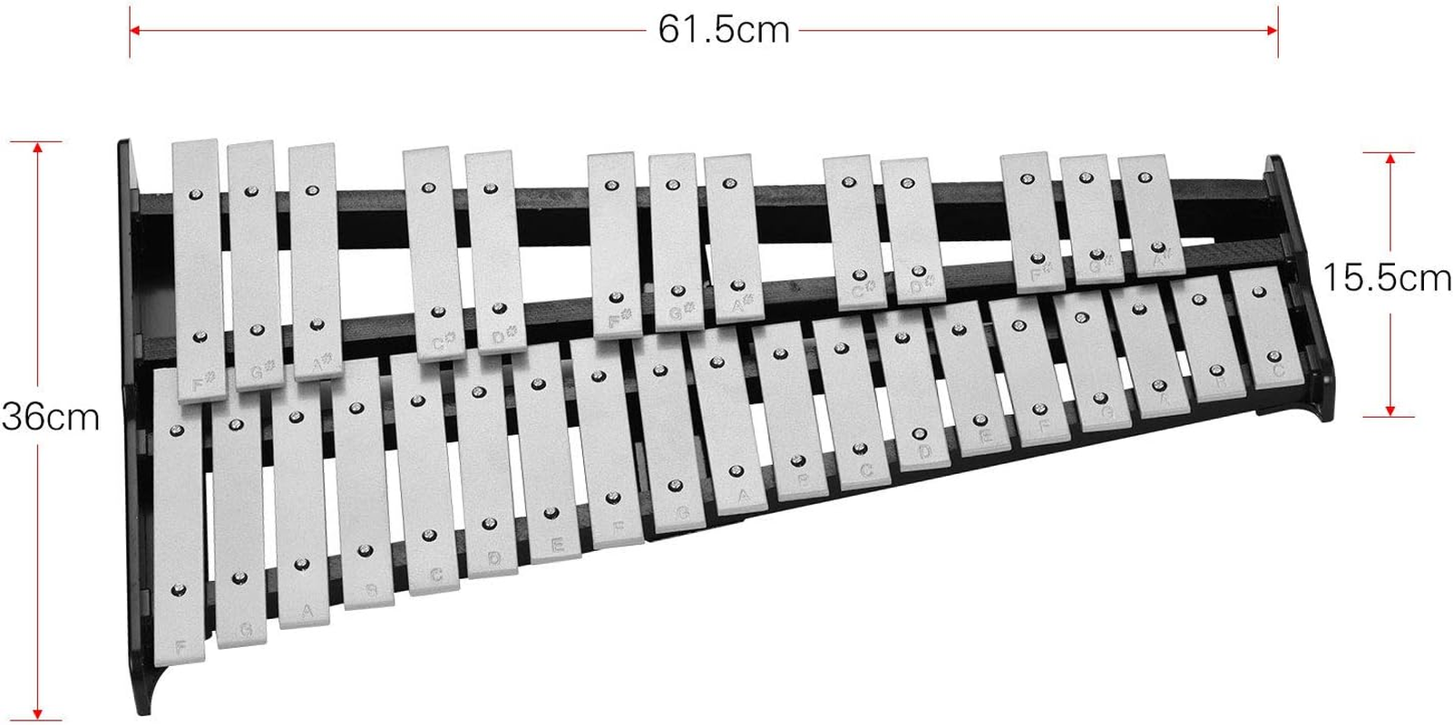 Mingzhe 32-Note Xylophone Educational Glockenspiel Wooden Base Solid Aluminum Bars with Mallets Percussion Musical Instrument with Carrying Bag for Children Adults image number 2