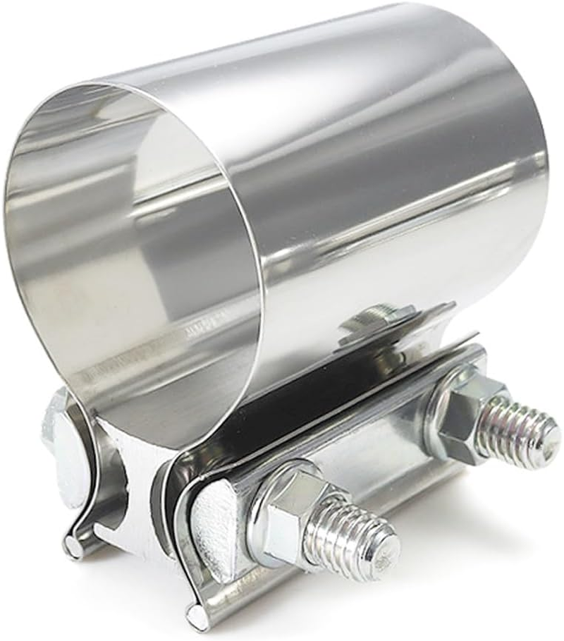 Exhaust Clamp 2 Inch, 75Mm Butt Joint Band Exhaust Clamps 304 Stainless Steel